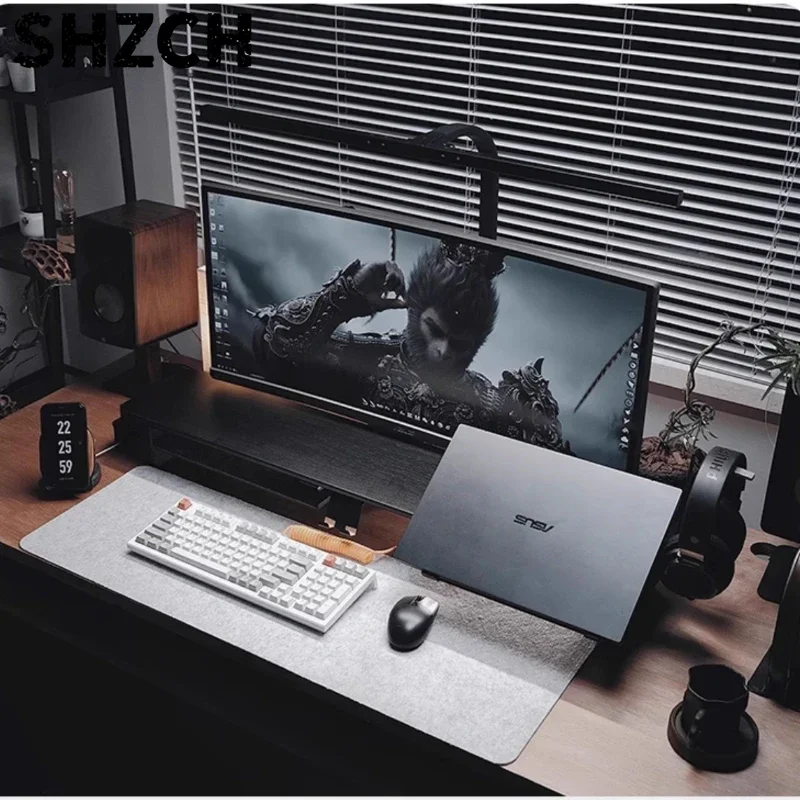 Modular Monitor Stand Black Walnut Wood Desktop Riser Rack Ergonomic Screen Heightend Holder Esports Room Office Desk Organizer