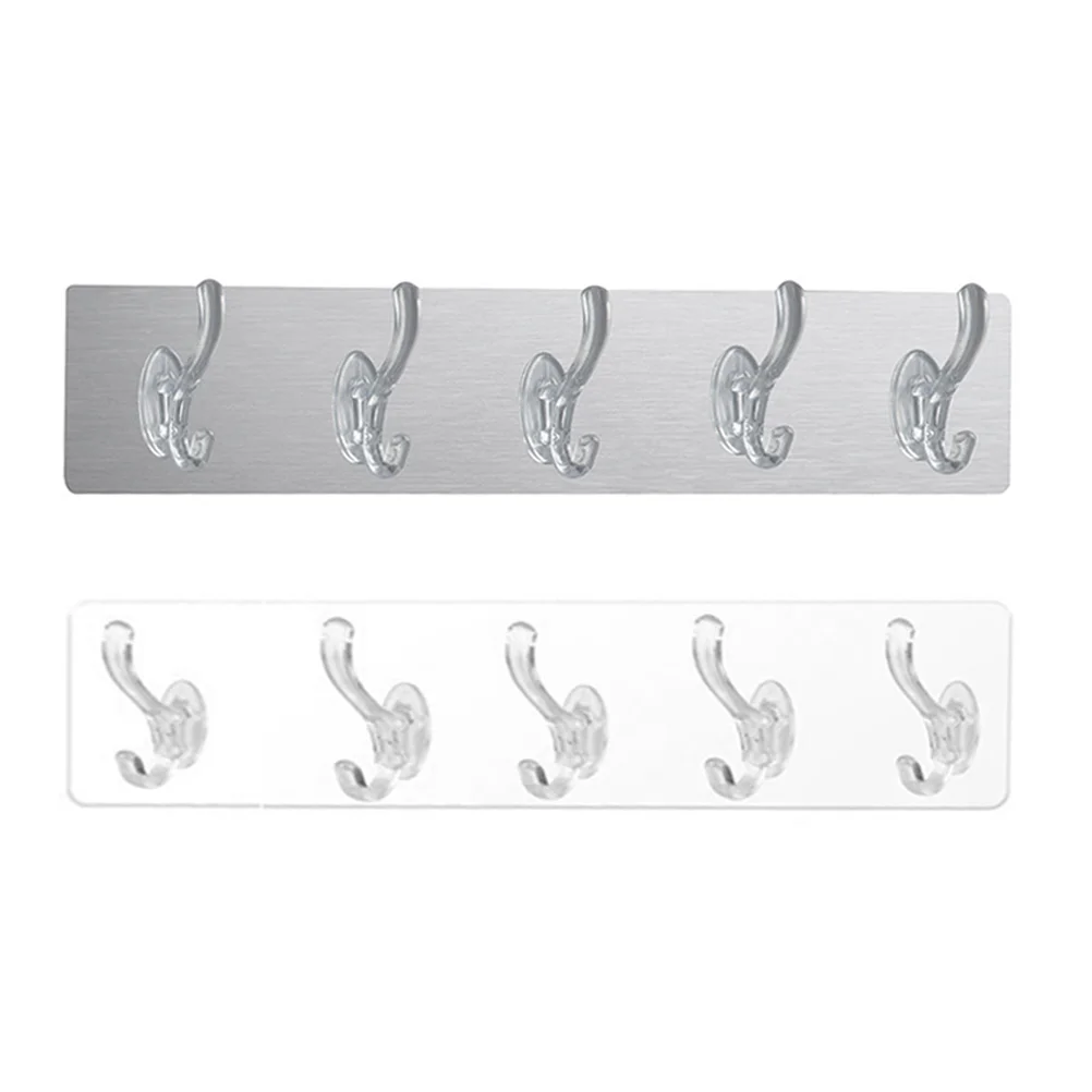 

2 Pcs Acrylic Hooks Heavy Duty Wall Mounted Hanger Row Bedroom Bathroom Kitchen Study Cloakroom Strong Corrosion