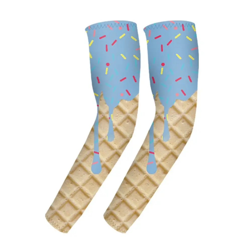NEW Ice Cream Arm Sleeves Cooling Moisture Wicking Sun Protection Sleeves UV Protection Compression Sleeve Cycling