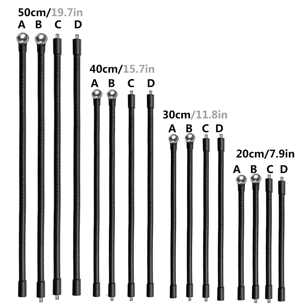 مرنة أنبوب معدني قضيب Monopod Selfie عصا تقف مع 1/4 بوصة المسمار/الكرة رئيس تمديد الذراع للكاميرا ترايبود الهاتف المحمول