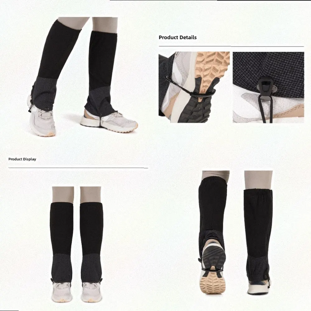 Calf Curve Design Waterproof Gaiters For Hiking For Trail Running 36cm Height Coverage Lightweight 138g Composite Protection