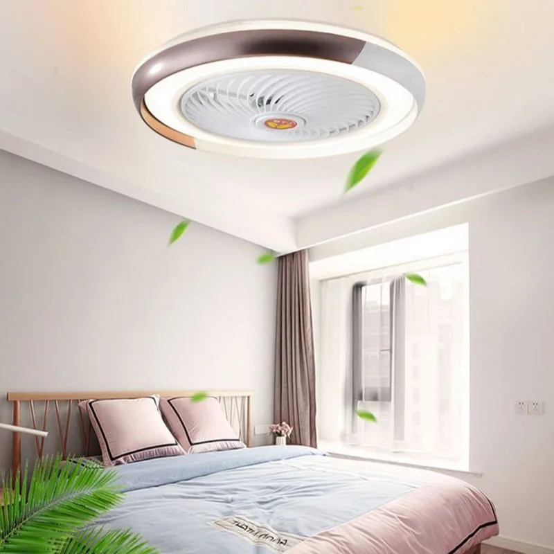 Wood Ceiling Fans + APP Remote Control 110V 220V Round Quadrilateral Led Fan Living Bedroom 20Inch Simple Modern Fans Lighting