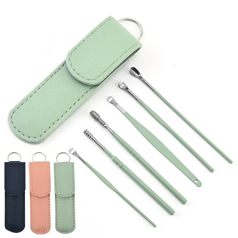 Stainless Steel Earpick Ear Cleaner Spoon Ear Pick Ear Wax Removal Tool Kit Ear Spoon Care for Baby Adults Ear Care Set