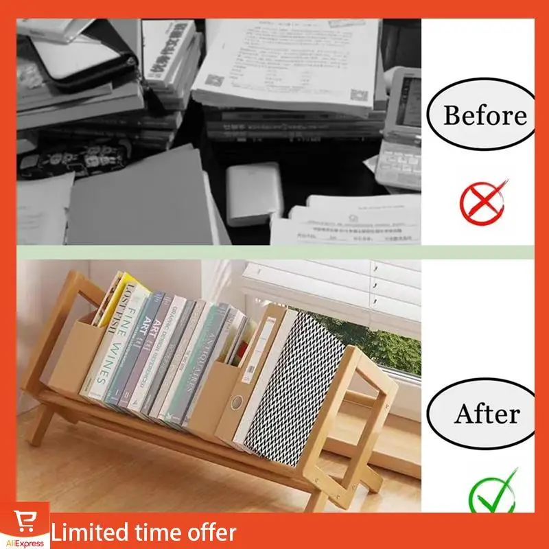 

Fresh Desktop Bookshelf Bookshelf Storage Rack Wooden Inclined Bookshelf