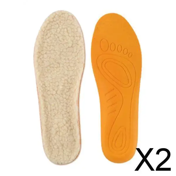 2X Soft Warm Arch Insoles Wear Resistant Shoes Boots Inserts Pads Beige 37-39