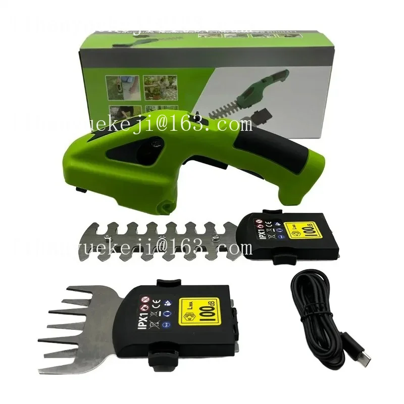 2 in 1 Cordless Electric Hedge Trimmer Rechargeable Handheld Household Lawn Shrub Weeding Pruning Mower Garden Tools Hedge Shear