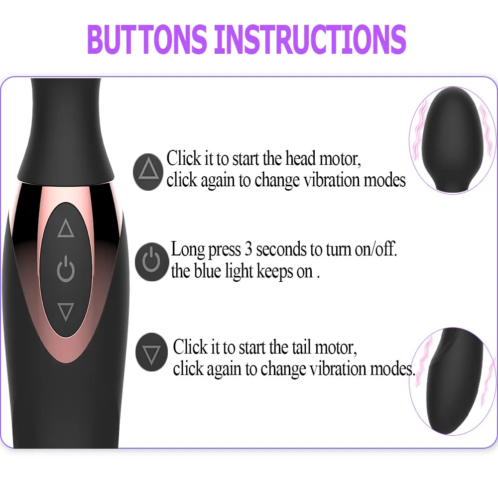 2024 New 10 Speeds Powerful Vibrators for Women,Magic Dual Motors Wand Body Massager Sex Toys for Women G Spot Adult Toys