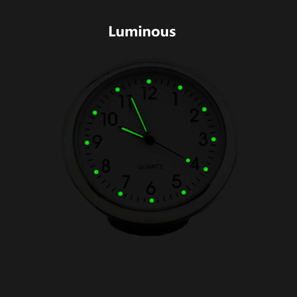 Panel de salpicadero de coche extraíble, relojes luminosos + termómetro + higrómetro, Kit 3 en 1, Mini reloj de adorno para motocicleta, bicicleta, barco