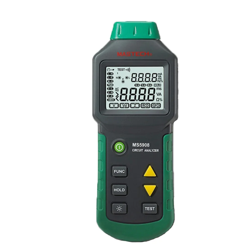 Socket Tester MS5908A/MS5908C AC100-240V LCD Circuit Breaker Analyzer RCD Tester With Voltage GFCI Meter MASTECH - view 4
