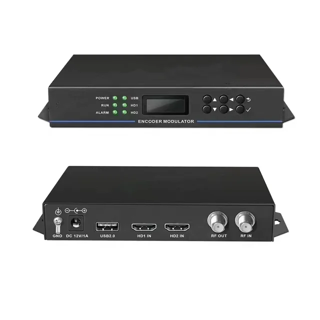 2 Channel HD to RFS MPEG4 Modulator Encoder DVB-C DVB-T ISDB-T ATSC Encoder Modulator