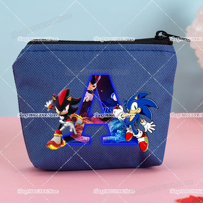 Sonics Name Combination Letter Coin Purse Cartoon Kids Portable Card Case Money Bag Polyester Cardholder Cute Wallet Mini Gifts