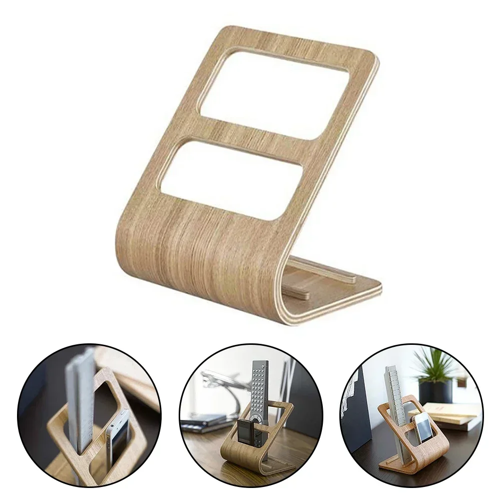 Remote Control Bracket Phone Holder Storage Box Creative Wooden Storage Rack Stand Tv Holder Wooden Tv  Mobile Phone Holder