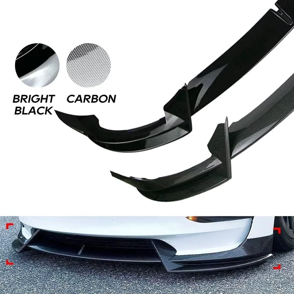 Front Bumper Lip Diffuser Cover for Tesla Model 3 Model Y 2017-2023 Sedan Lower Bumpers Blade Splitter Spoiler Body Kit