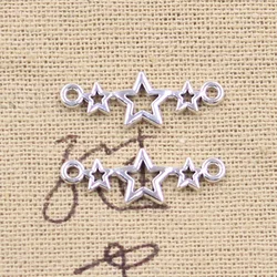 30pcs Charms Star Link Connector 9x25mm Antique Silver Color Pendants Making DIY Handmade Tibetan Finding Jewelry