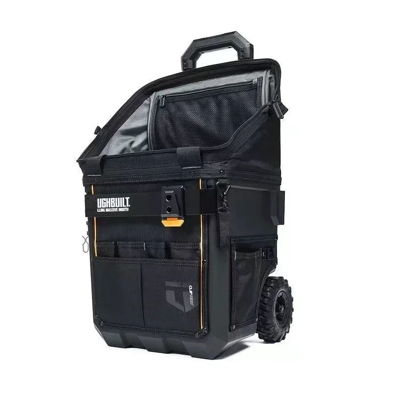 

Professional Tool Bag Wheeled Toolbox Organizer Handbag with Trailer Electrician Bucket Storage Repair Kit Large Reinforced