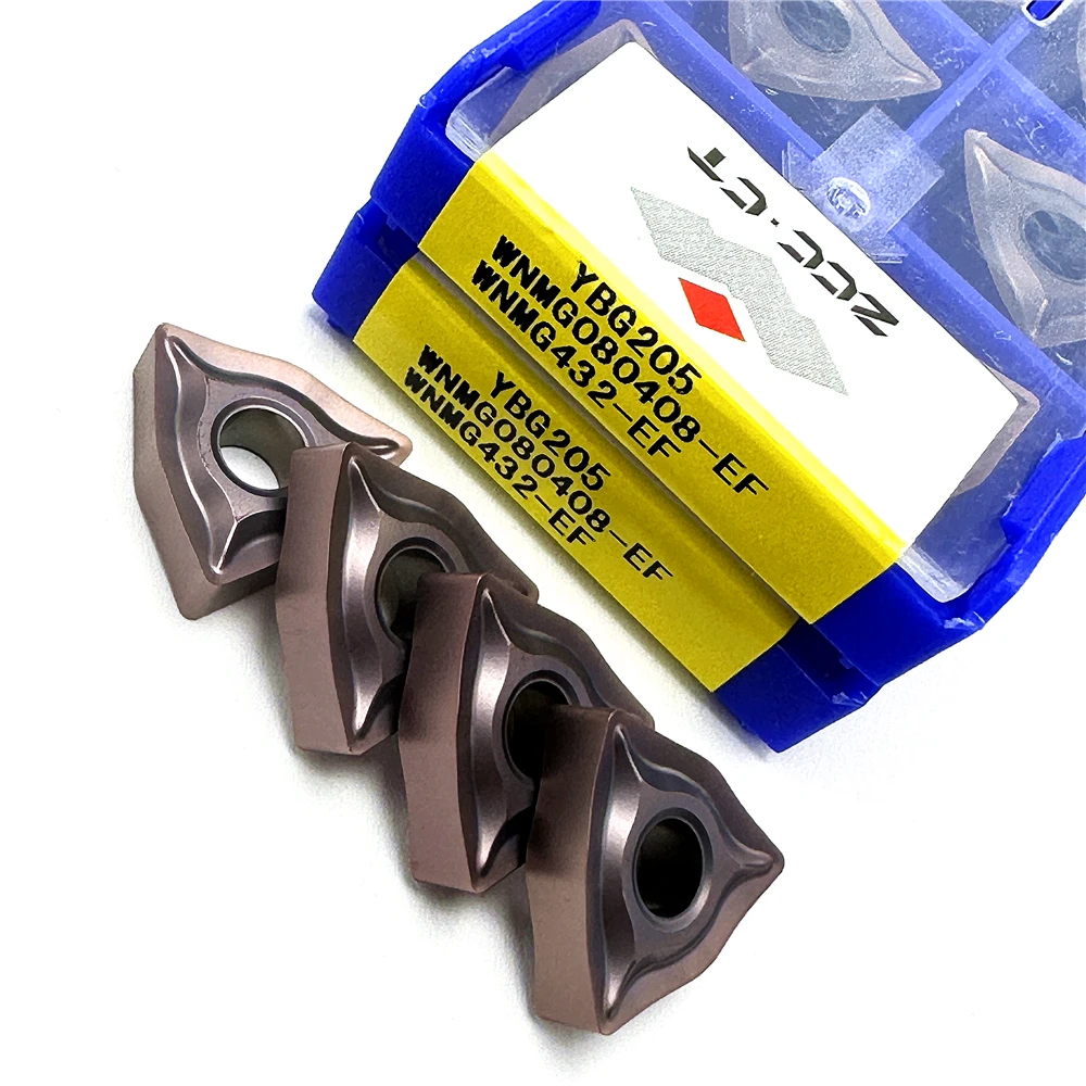Imagem -05 - Ferramenta de Torneamento Externo Original Inserção de Carboneto Processamento de Aço Torno Cnc Wnmg080404 Wnmg080408-ef Ybc205