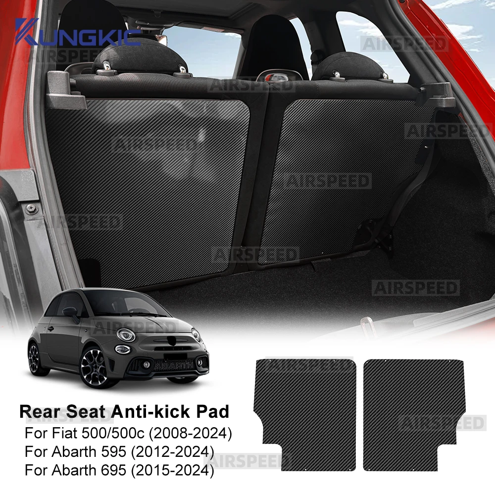 

Для Abarth 595 2012-2024/A markii 695 2015-2024 Fiat 500/500c 2008-2024 ткань из настоящего углеродного волокна 3K с левым рудом и правой спинкой заднего сиденья автомобиля