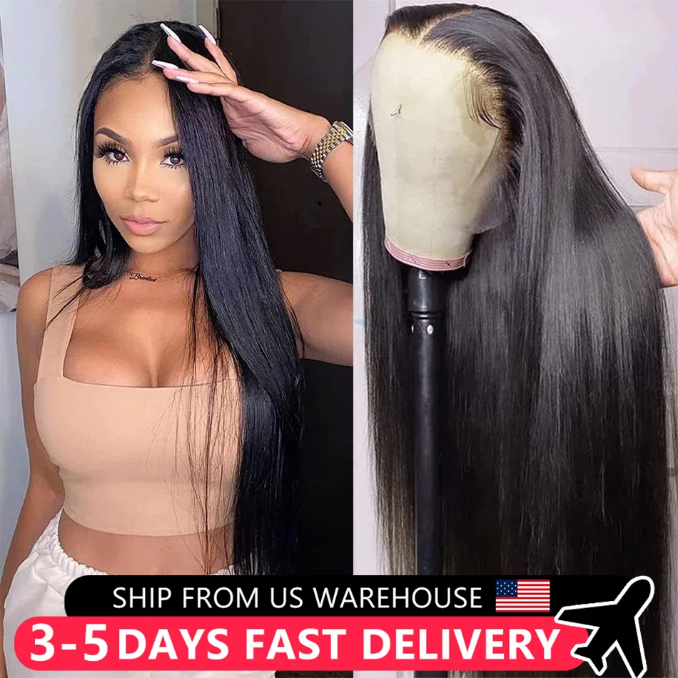 HD Transparent Lace Front Bone Straight 13x4 13x6 Wigs For Women Glueless Brazilian 4X4 Lace Closure Human Hair Wig Pre Plucked