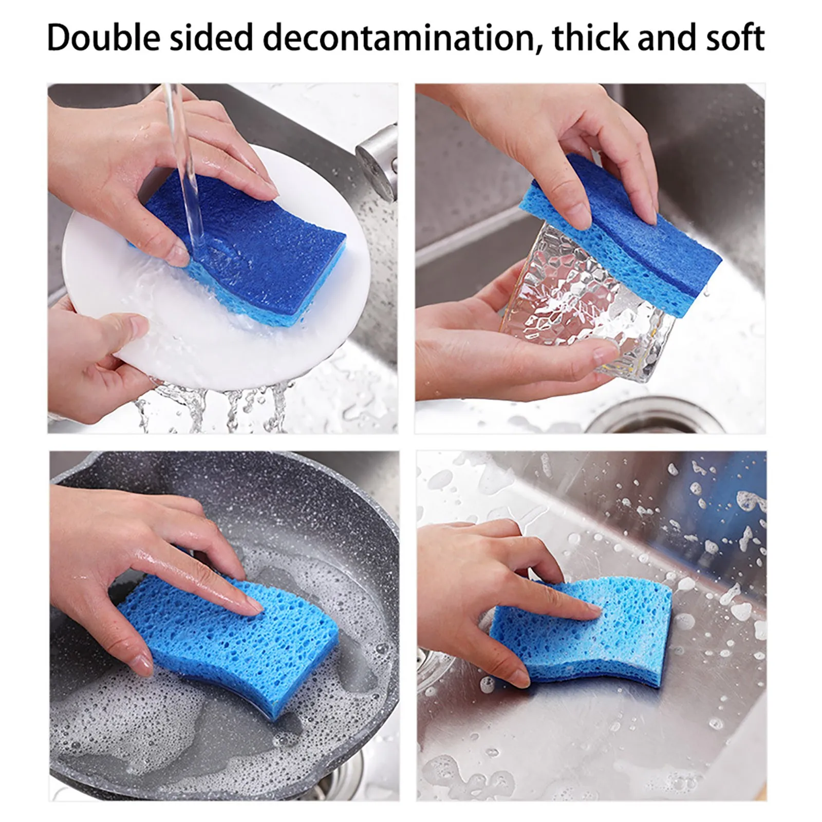 Cleaning Cloth Sponge Wood Pulp Cotton Three In One Cleaning Kitchen Washing Dishes And Pots