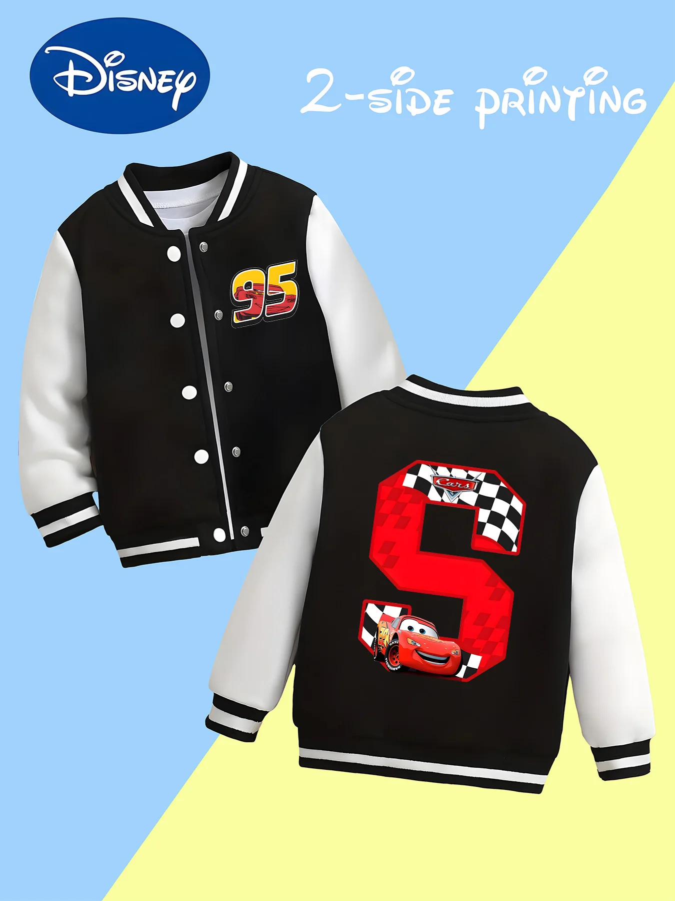 

MINISO Disney Boys' Baseball Jacket - Stitch creative print, unleashing childlike innocence and vitality, comfortable fabric