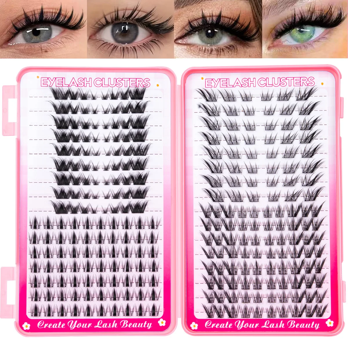 Wimpern-Cluster-Set: Gemischte Wimpern-Cluster, Wispy Einzelwimpern, Manga-Natürlich-Look DIY Wimpernverlängerungen für Make-up – Detail 10