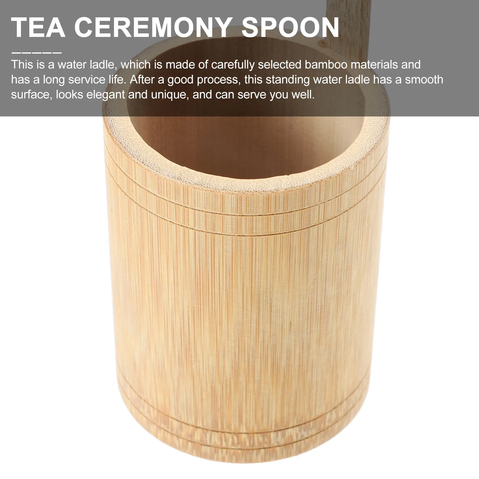 

Bamboo Water Ladle Long Handle Smooth Surface Tea Ceremony Spoon Retro Chic Design Tea Ceremony Accessory Water Scoop for Soup