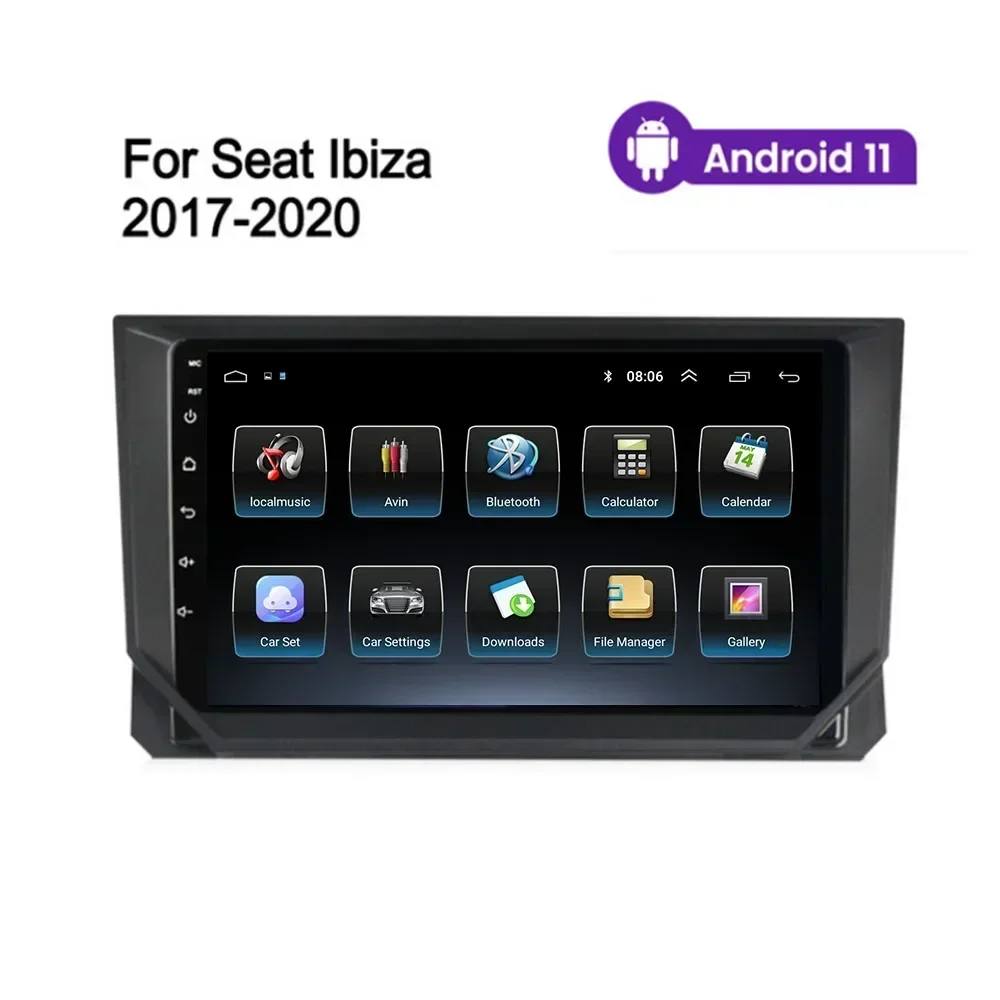 2 Din Android 13 Radio estéreo para coche GPS reproductor de vídeo Multimedia 5G WiFi cámara DSP Carplay para SEAT Ibiza 2017 2018 2019 a 2035