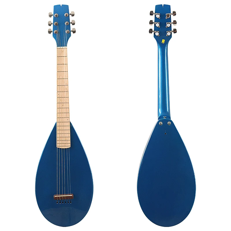 Stock Blue 6-saitige Akustikgitarre, Lauteform, Korpus, Folk-Gitarre, Hochglanz, gutes