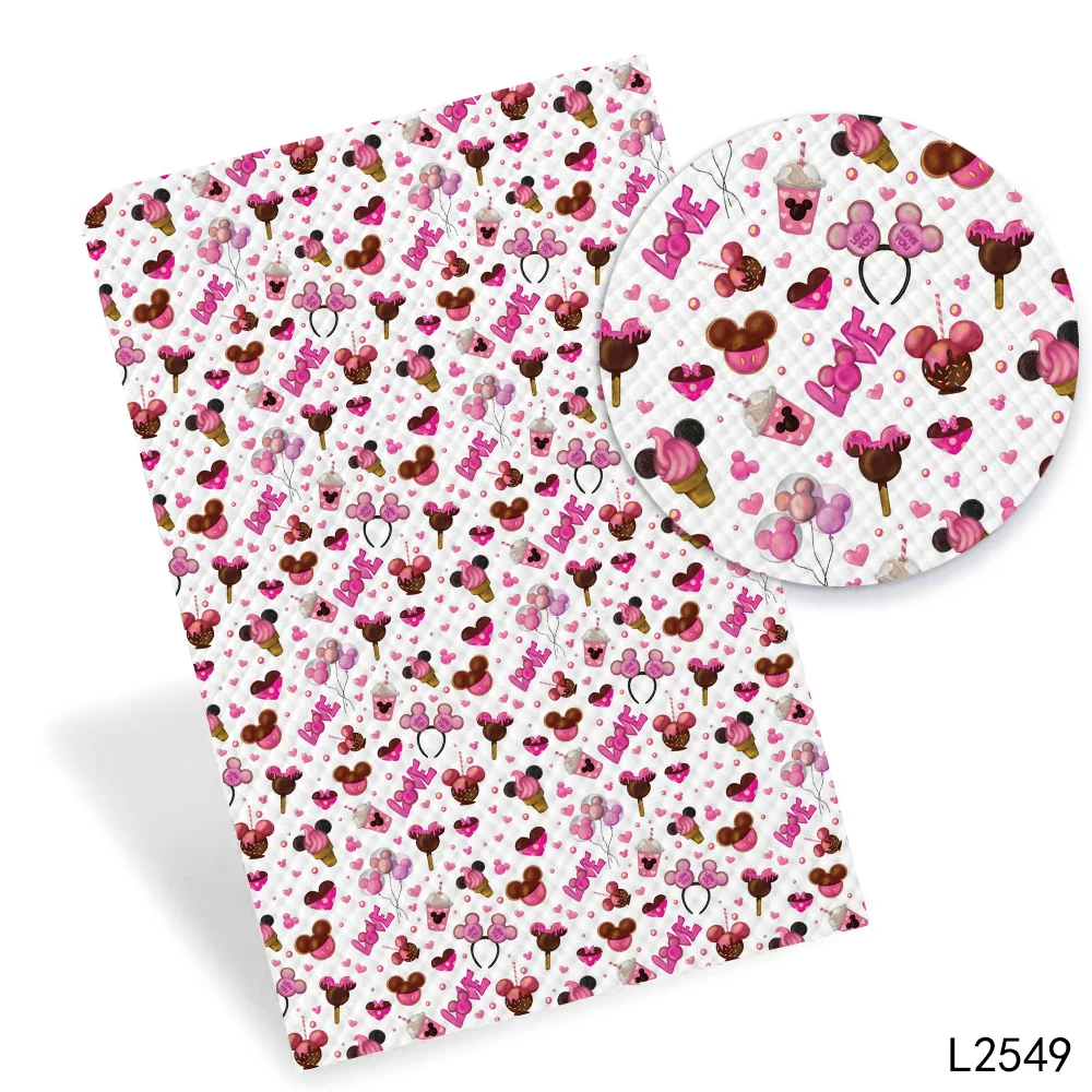 

Искусственная кожа с принтом мультфильма Диснея для украшения бантов, материалы для рукоделия ручной работы, 30X136 см/рулон