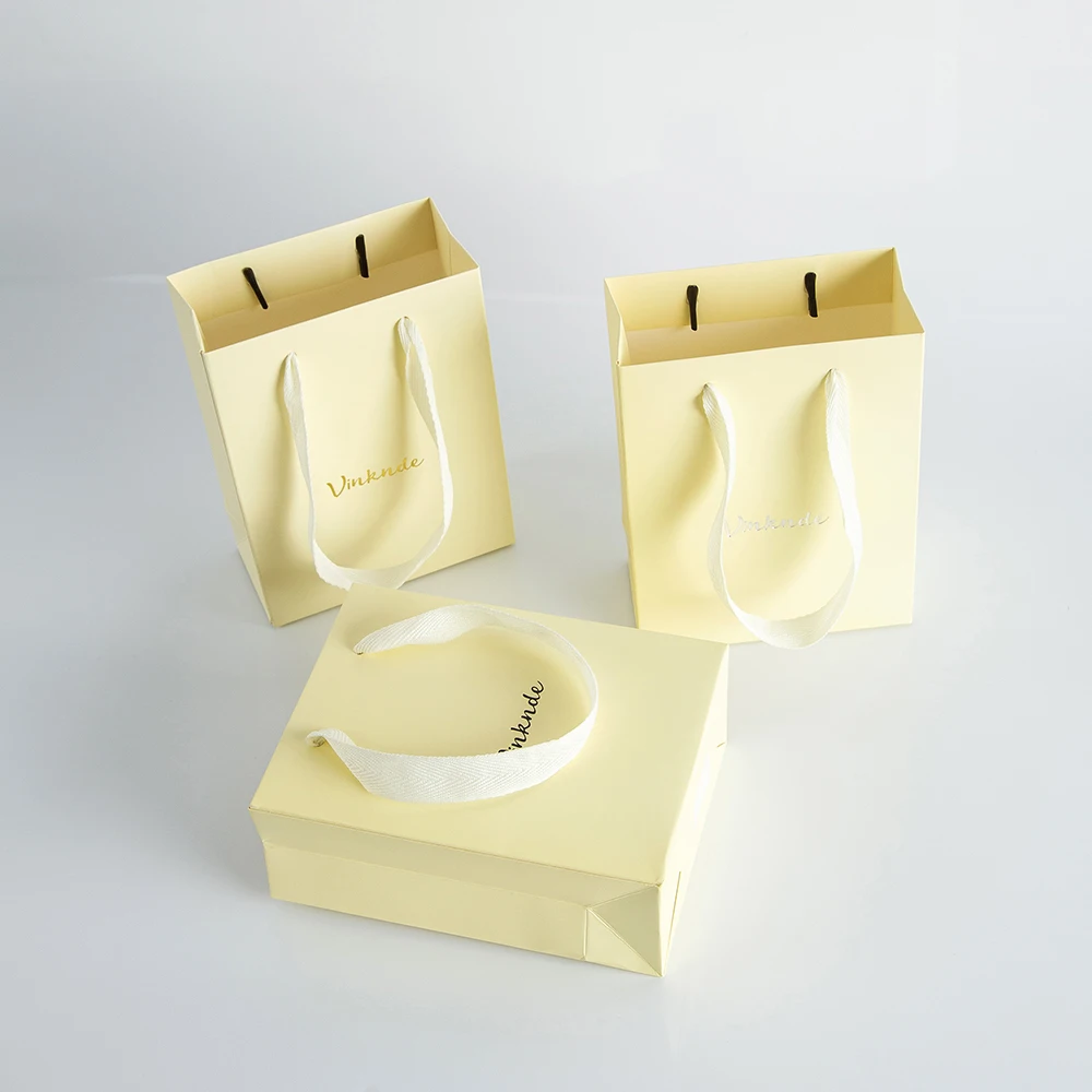 

24pcs Beige Cardboard Paper Gift Tote Bags Custom Logo Shopping Bag with Handles Retail Merchandise Grocery Bags Party Favor Bag