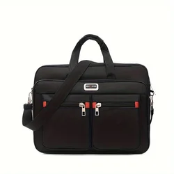 1Pc Men's Laptop Briefcase Waterproof Laptop Bag, Suitable for Business Shoulder Bag