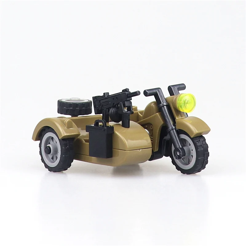 WW2 Soldaat Mount Carrier Voertuig Motor Tank Bouwstenen Militaire Duitse Leger Motor Accessoires Model Bakstenen