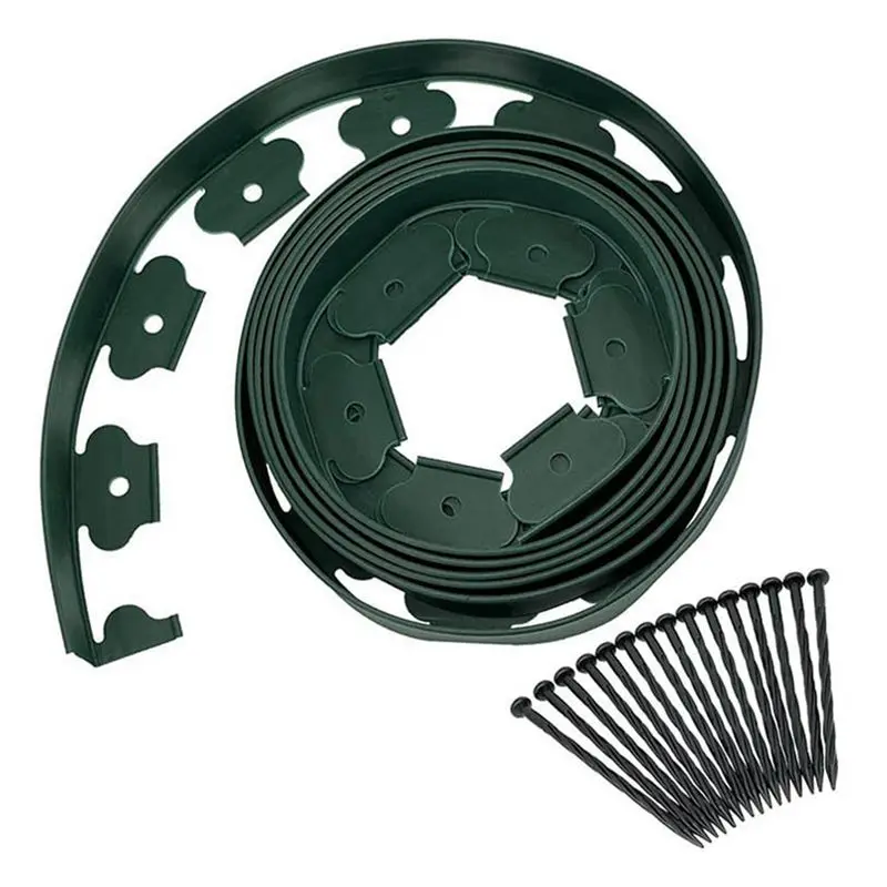 

A51M-Garden Edging Landscape Border Dig-Free Landscape Edging With 15Pcs Anchoring Spikes Garden Border Flower Beds Decor