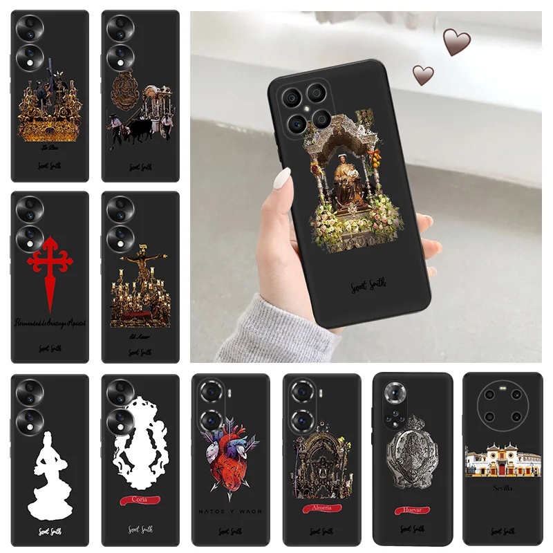 Soft Silicone Phone Case for Honor X7b X9b X6a X7 X8b 70 90 Magic5 Virgin Mary Jesus Church Huawei P20 P30 Pro P40 P-Smart Cover