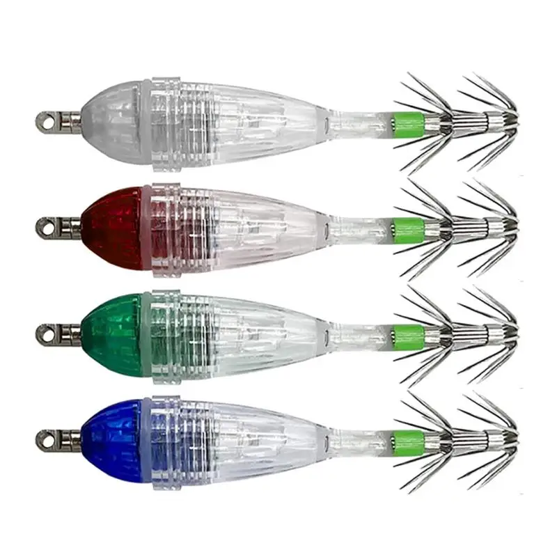 Squid Hooks Fishing Led Fishing Lights With Squid-Shaped Flashers For Fishing Trolling Flashers Trout For Night Fishing