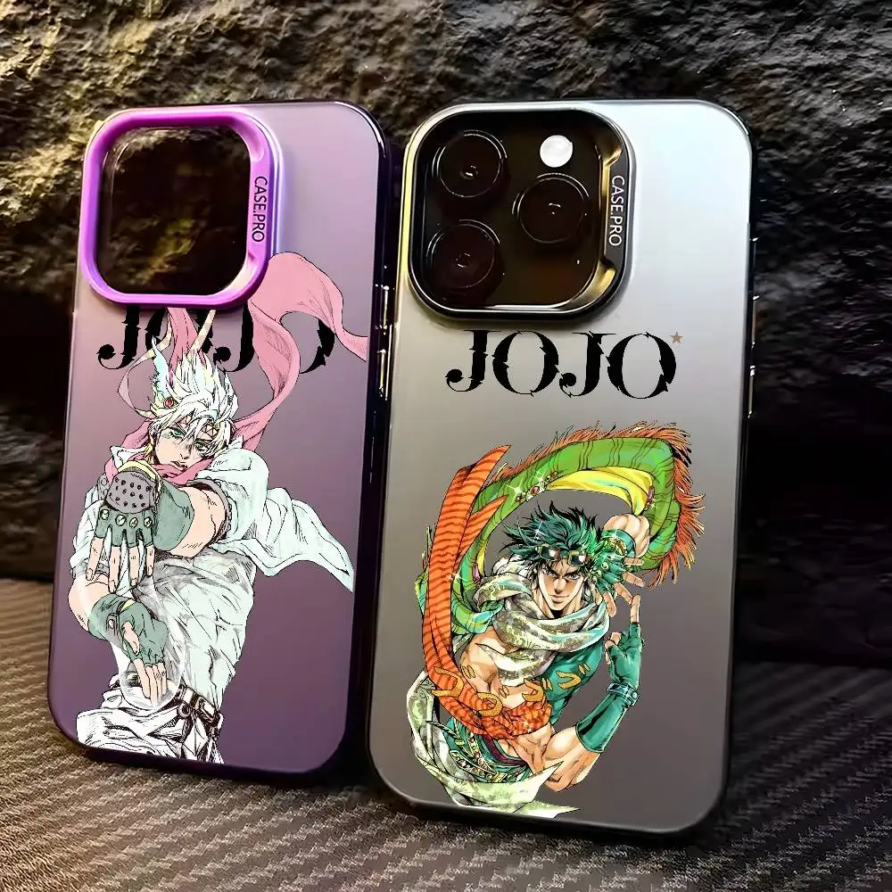 

JoJo Bizarre Adventure Phone Case For iPhone 16 15 14 13 12 11 Pro Max Plus – Colorful Gradient Soft TPU Back Cover