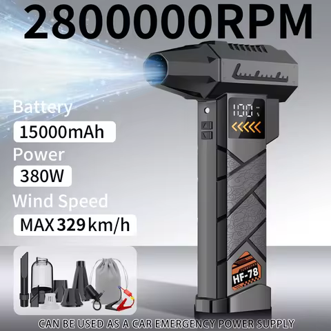 2800000RPM Jet Blower Super Powerful Wind Pressure Electric Compressed Air Cordless Vacuum Cleaner/Car Emergency Power Supply