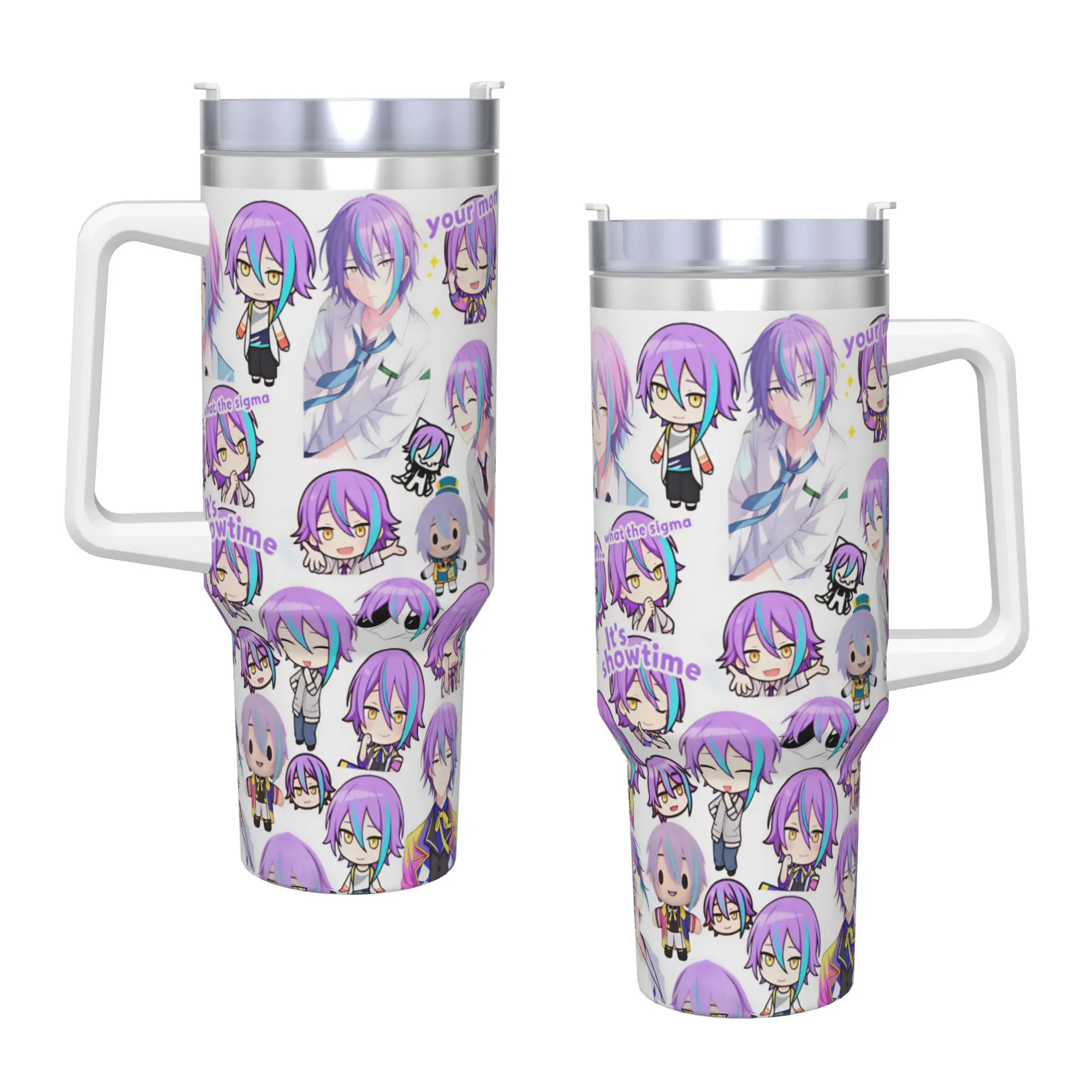 Project Sekai Rui Kamishiro Anime Game Stainless Steel Tumbler  Camping Thermal Mug With Straws and Lid Large Mugs Cup