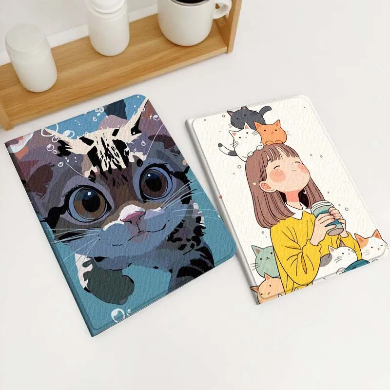 

Cartoon Art Cat Girl Popular For Xiaomi Redmi Mi Poco Pad 2 5 6s 7 7s Ultra Pro Max 14 12.4 12.1 inch Soft Tablet Case Gift