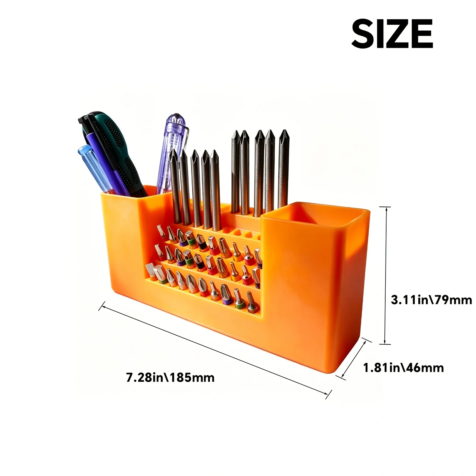 50-Loch-Bohrer-Organizer, Schraubendreher-Bithalter, Aufbewahrungswerkzeugkasten, robuste Werkzeugtasche mit Power-Geschenk-Power-Rack – Detail 4