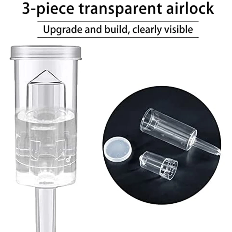 6 cerraduras de aire de fermentación con cerraduras de aire de vino de 6 tapones