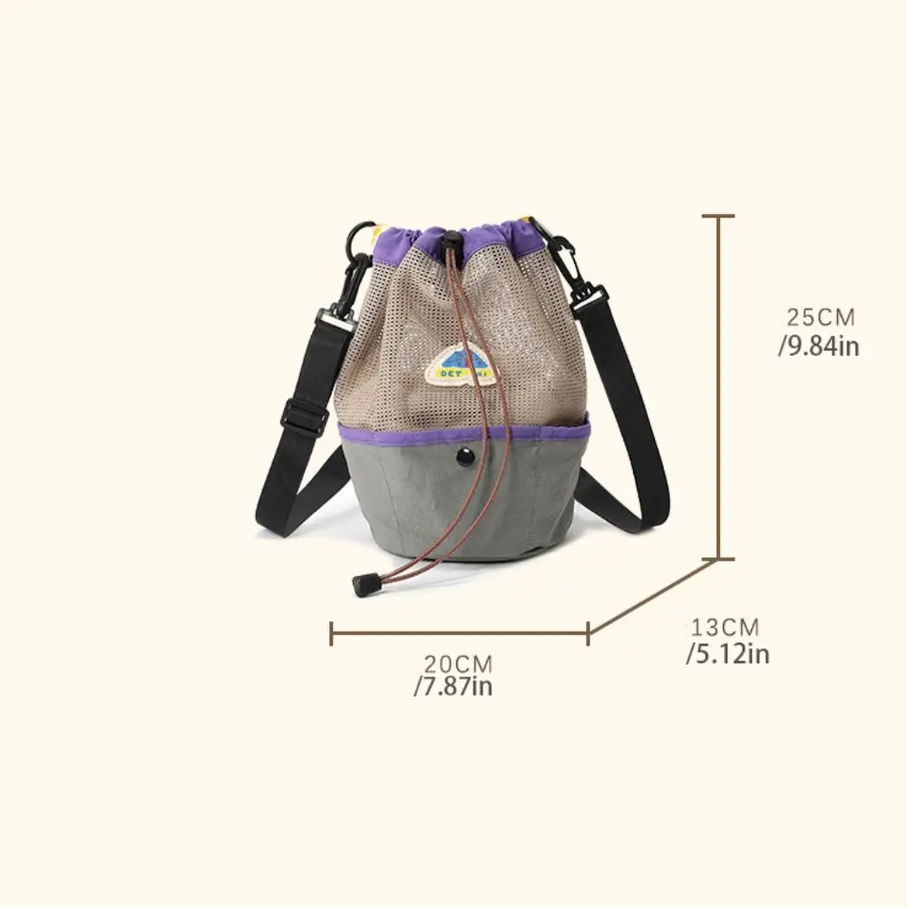 Korean Style Drawstring Backpack amping Style Large Capacity Shoulder Bag Lightweight Crossbody Bag Light Soft Nylon Bag Girls