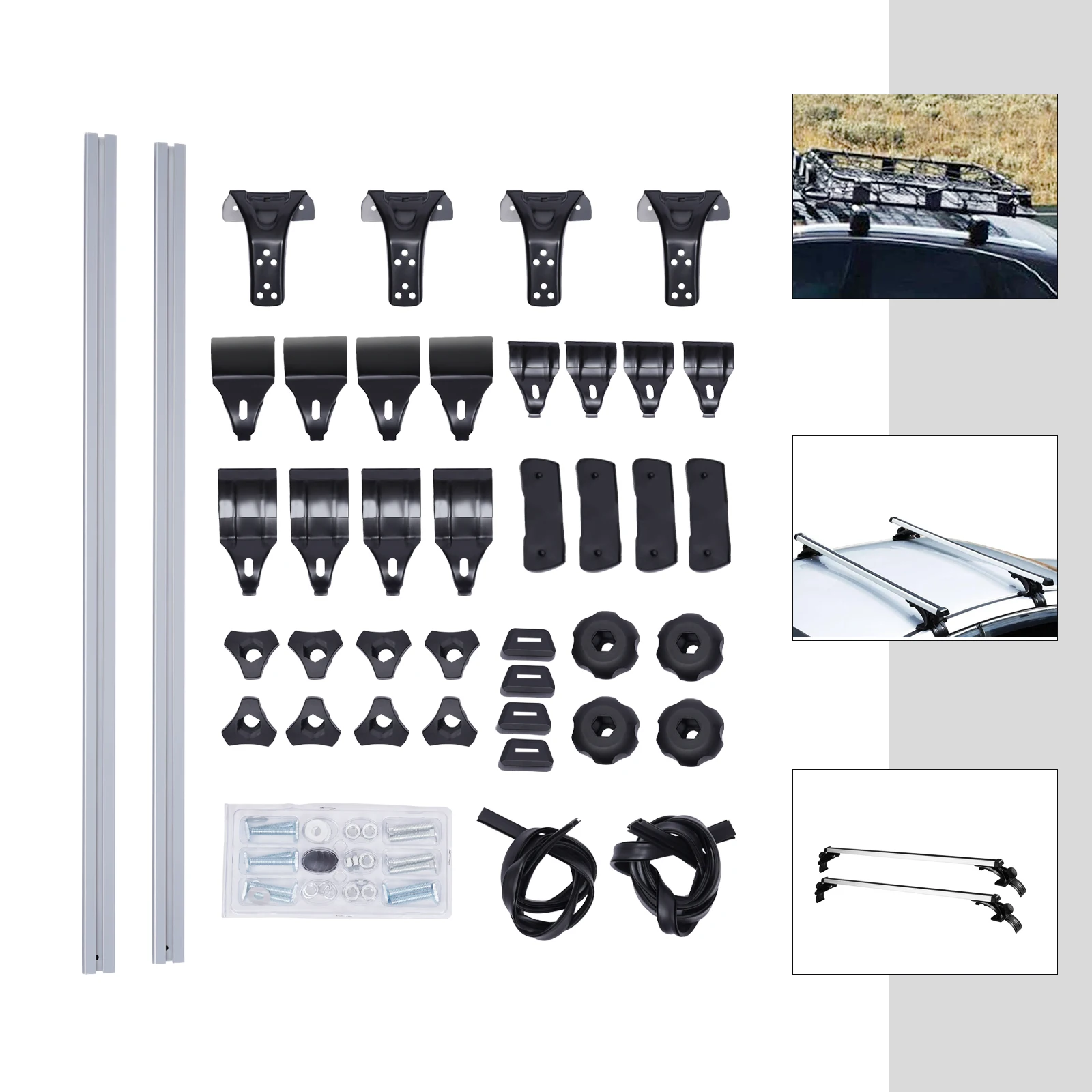 Universal Cross Bar Roof Rack 75kg Without Side Rails Adjustable Luggage Cargo Bar Carrier roof width less than 130cm