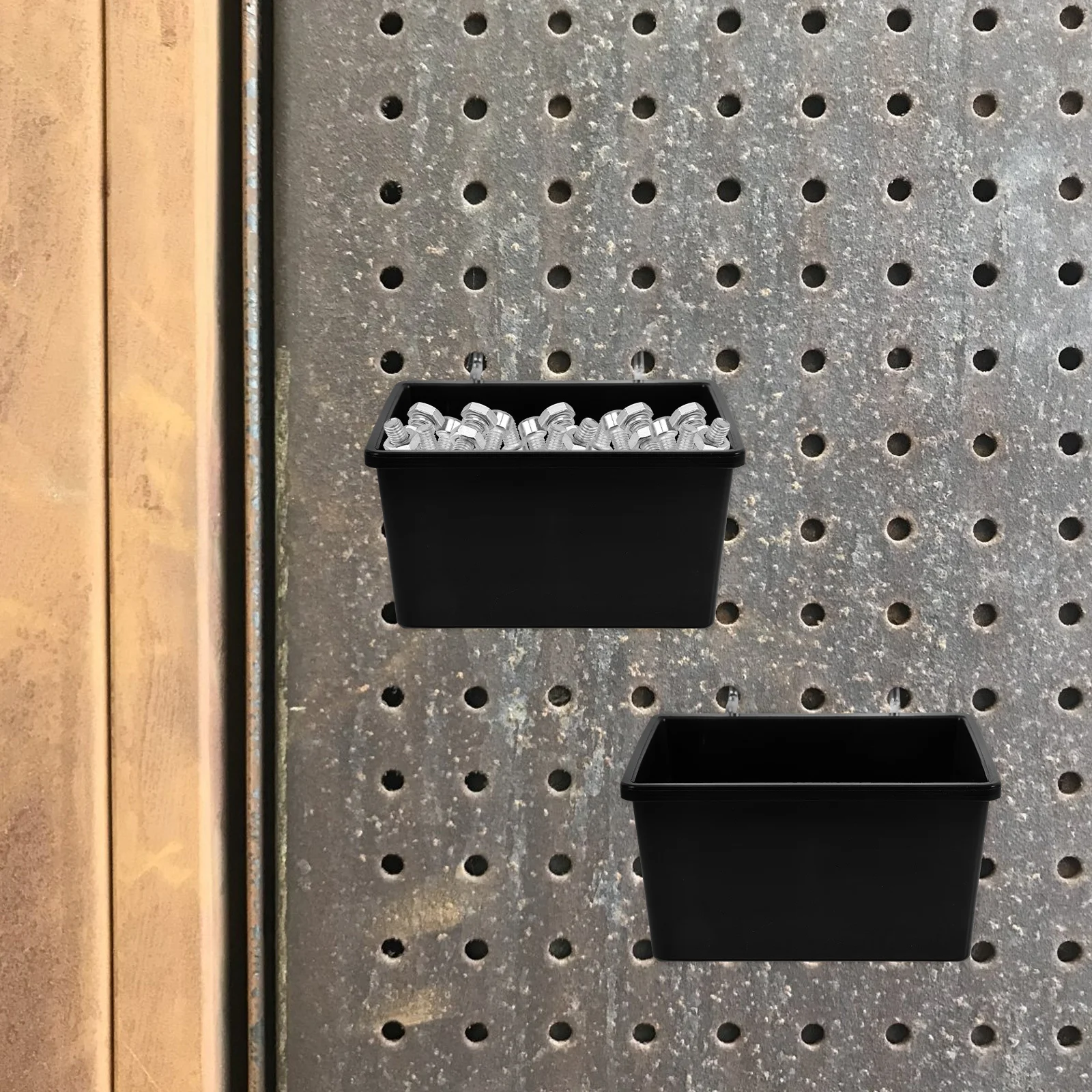 6-set Plastic bakken Pegboard-accessoires Verdikte Pegboard Tool Organizer Garage Workshop Opbergbakken Hangende manden