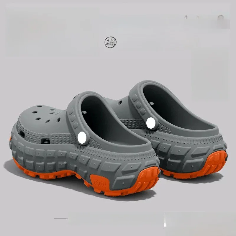 Men's 2026 New Summer Outdoor Wear Thick Bottom Wear-Resistant Stream Trudging Headed Clog Shoes Casual Breathable EVA Slip-O...