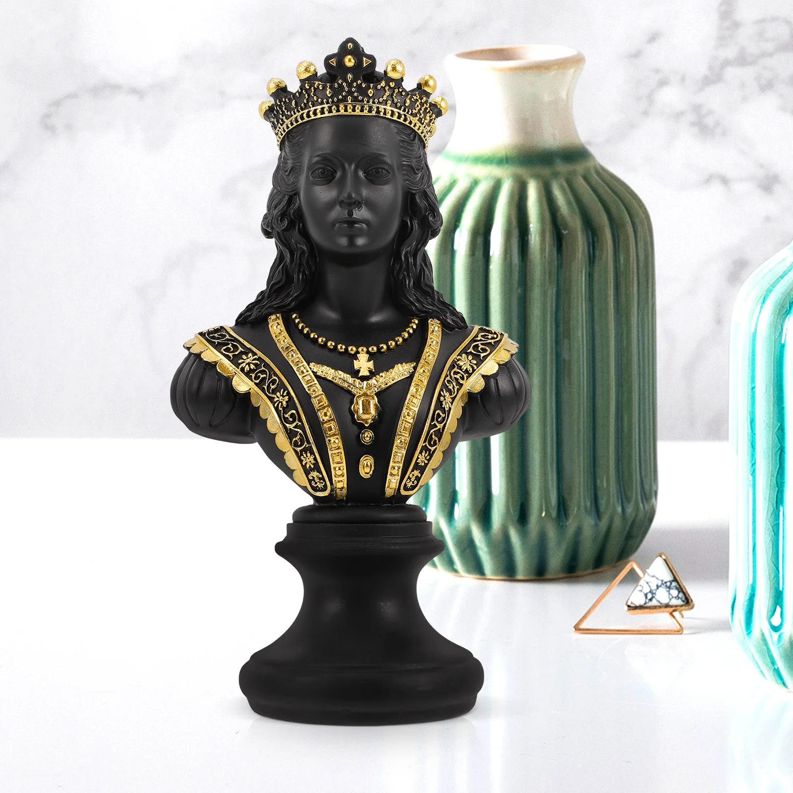 

Bust Ornament Statues Marble Chess Decor Decorative Sculpture Desktop Office Status Figurines Bookshelf