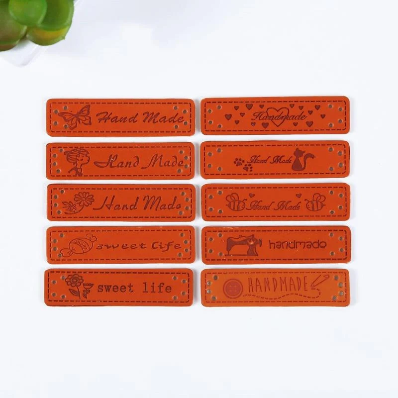 20/40Pcs  leather tags for clothing DIY accessories for gift handcraft leather label for handmade clothes labels with tree logo