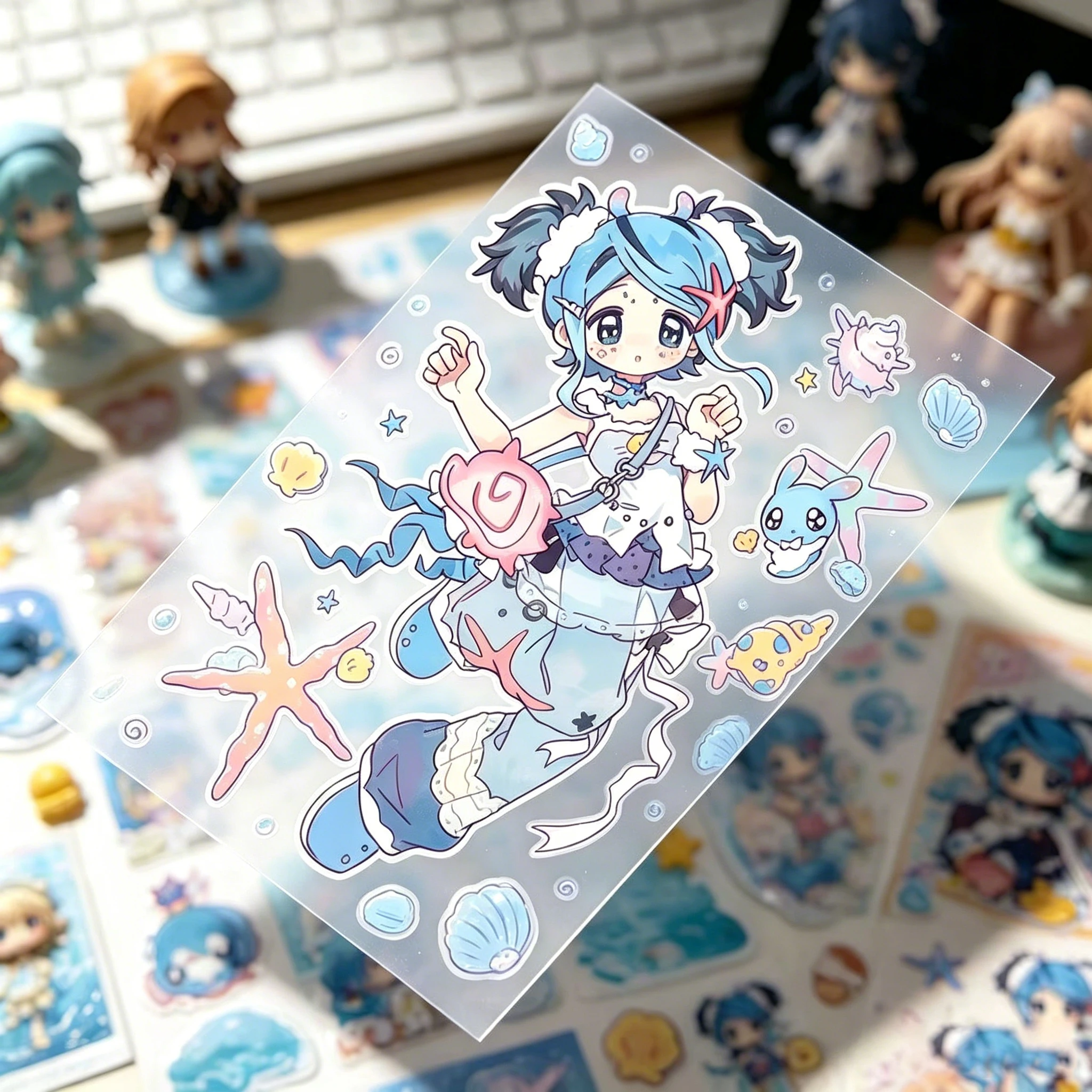 Stickers Summer Seaside Girl Nail Art Stickers Sea Creatures Starfish Shells Diy Hand Account Mobile Phone Case Tablet Stickers
