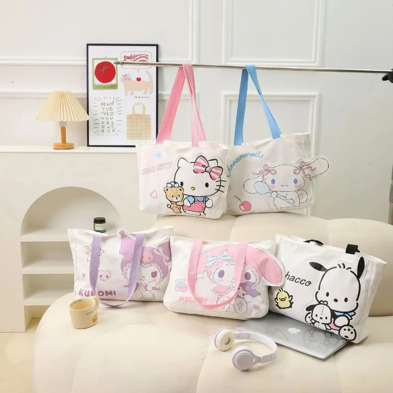 

Sanrio Minimalist Versatile Large Capacity Canvas Handbag Lightweight and Durable Suitable for Shopping and Commuting to Work