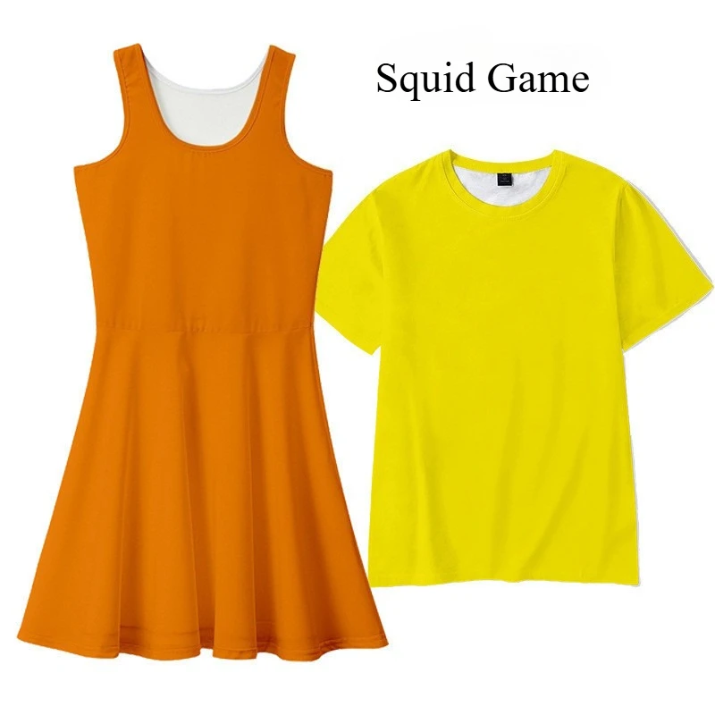 

Kids Calamari Game Girls Dress Cosplay Costume Fantasy Ballet Skirt Stage Performence Dance Skirts Halloween Party Carnival Suit